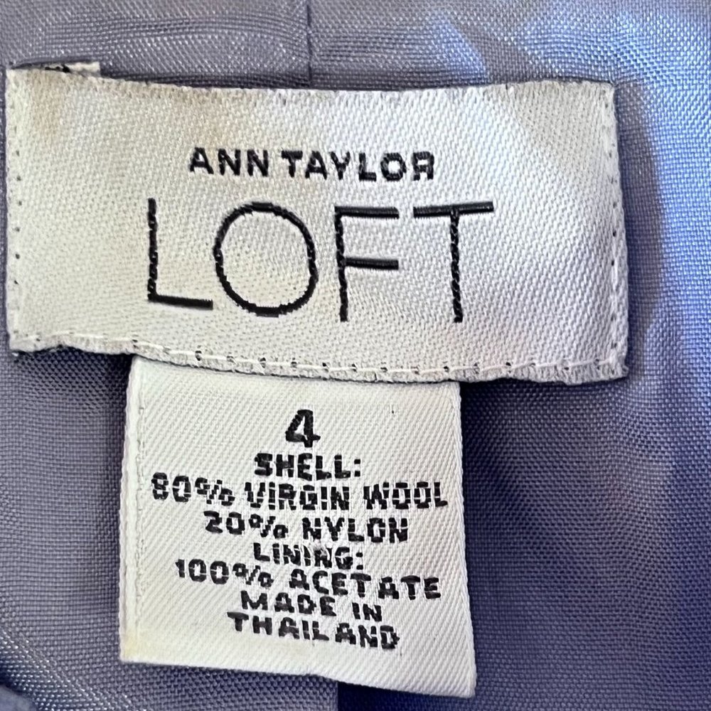 Ann Taylor Loft virgin wool,blazer periwinkle women's sz 4, light blue - Picture 15 of 16